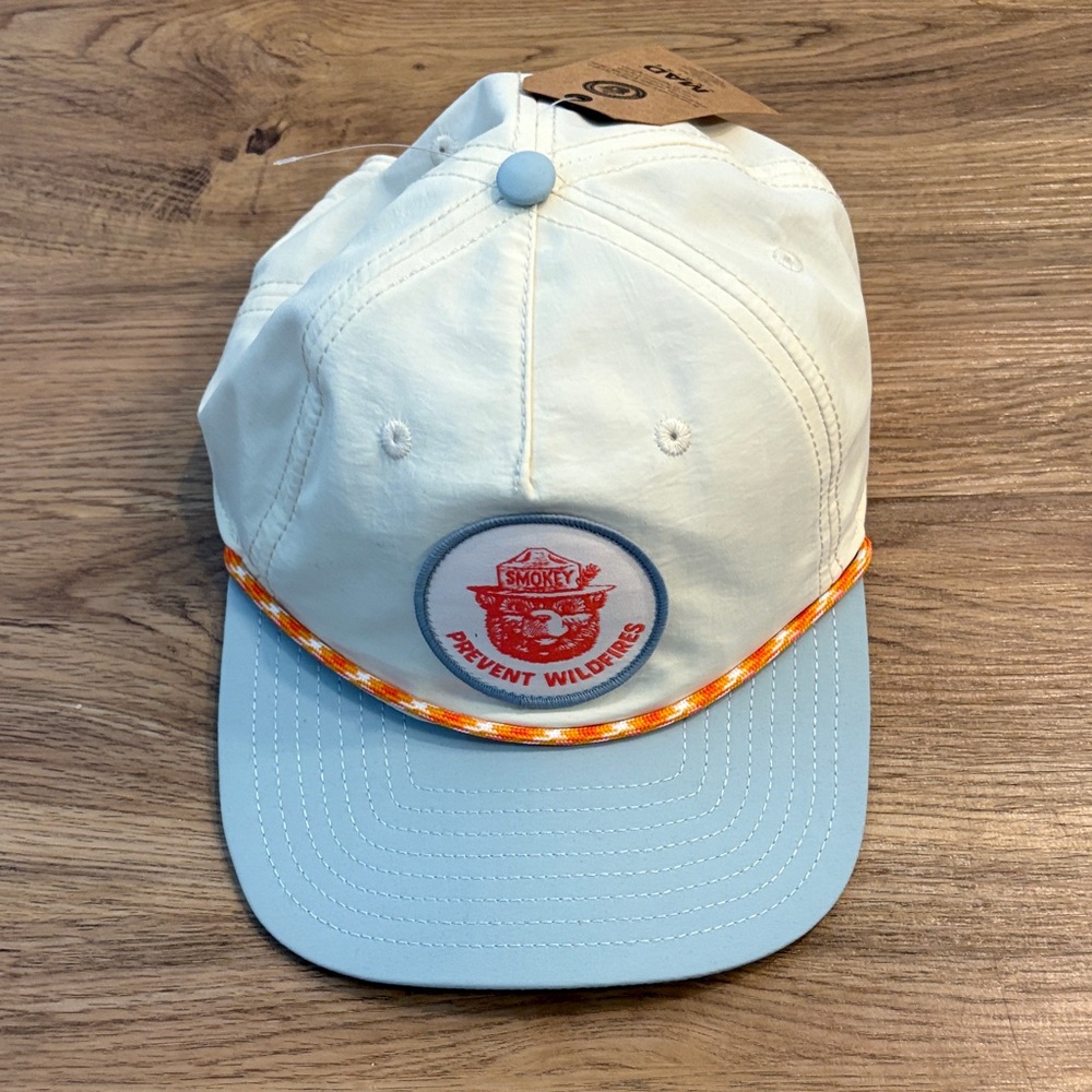 MAD Engine Smokey Prevent Wildfires White & Light Blue Cap with Orange Accent